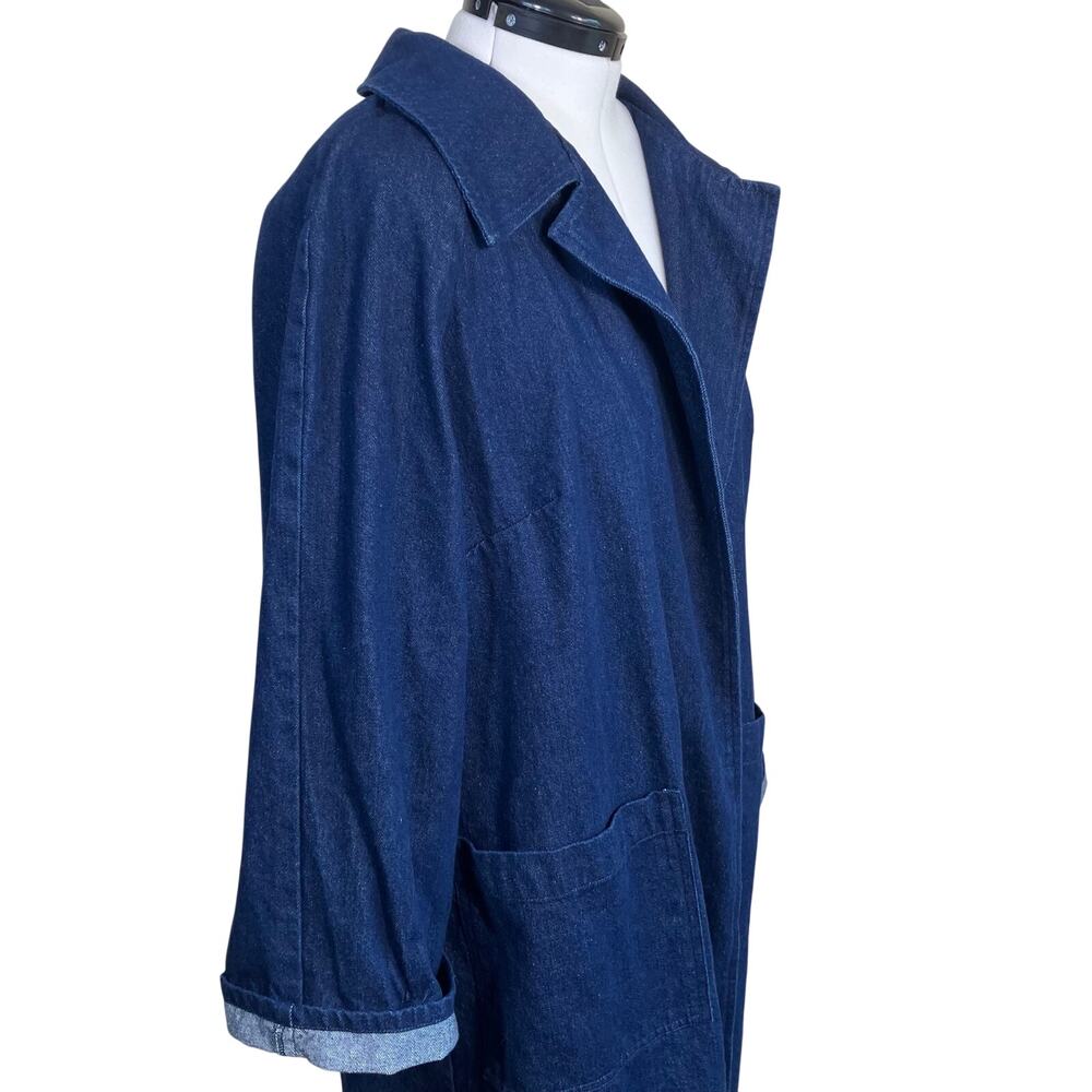 STATE the Label Dark Wash Denim Potter’s Coat Sz Large 100% Cotton - Picture 5 of 16
